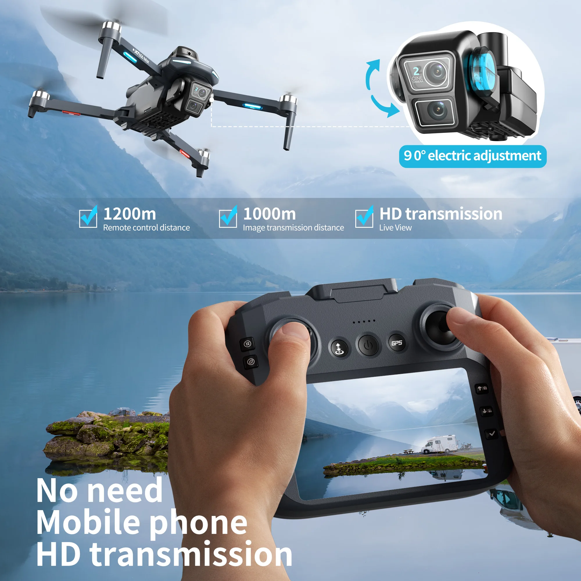 Drone Original XT606 Profissio - Drone Gps Mount avaliação e preço