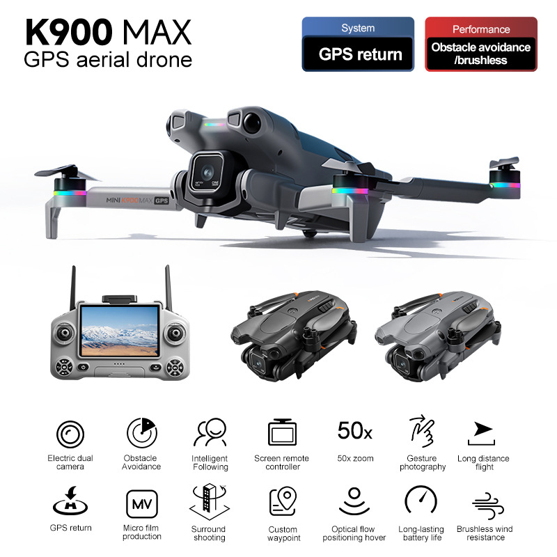 Kit de Drone K900 Max com Cont - Drone Gps Mount avaliação e preço